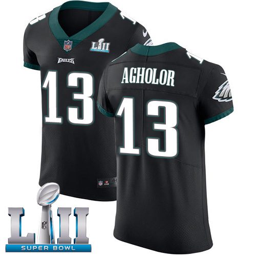 Nike Eagles #13 Nelson Agholor Black Alternate Super Bowl LII Men's Stitched NFL Vapor Untouchable Elite Jersey